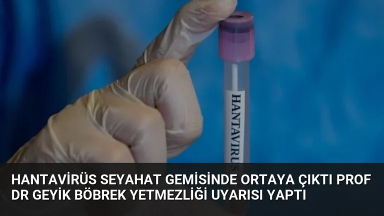 Hantavirüs Seyahat Gemisinde Ortaya Çıktı Prof Dr Geyik Böbrek Yetmezliği Uyarısı Yaptı