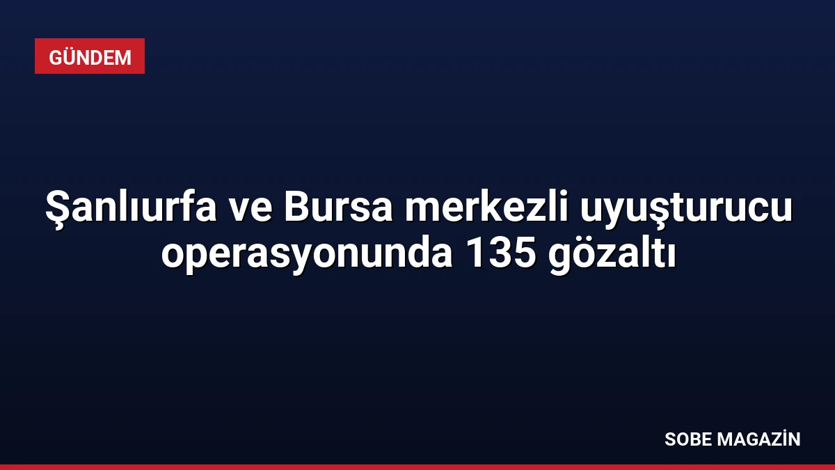 Şanlıurfa ve Bursa merkezli uyuşturucu operasyonunda 135 gözaltı