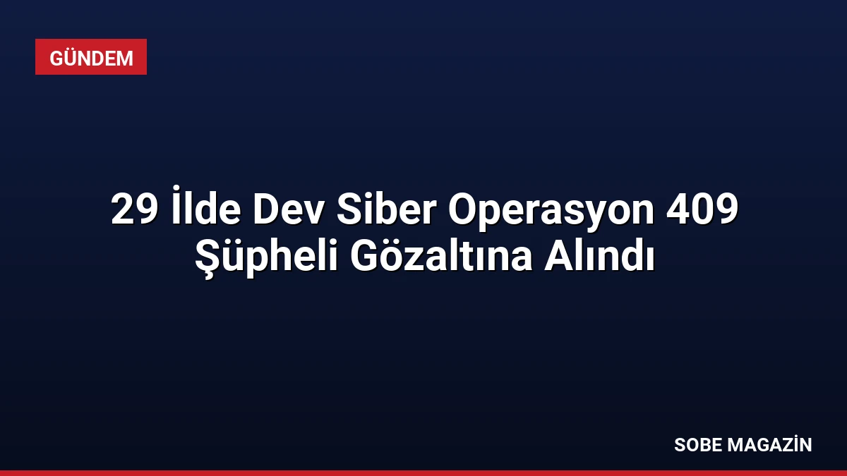 29 İlde Dev Siber Operasyon 409 Şüpheli Gözaltına Alındı