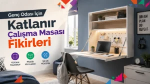 Genç Odası İçin Katlanır Çalışma Masası Fikirleri