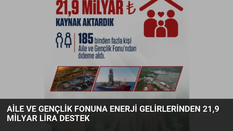 Aile ve Gençlik Fonuna Enerji Gelirlerinden 21,9 Milyar Lira Destek