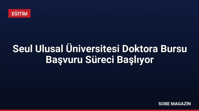 Seul Ulusal Üniversitesi Doktora Bursu Başvuru Süreci Başlıyor
