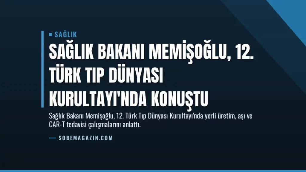Sağlık Bakanı Memişoğlu, 12. Türk Tıp Dünyası Kurultayı'nda Konuştu