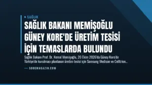 Sağlık Bakanı Memişoğlu Güney Kore’de Üretim Tesisi İçin Temaslarda Bulundu