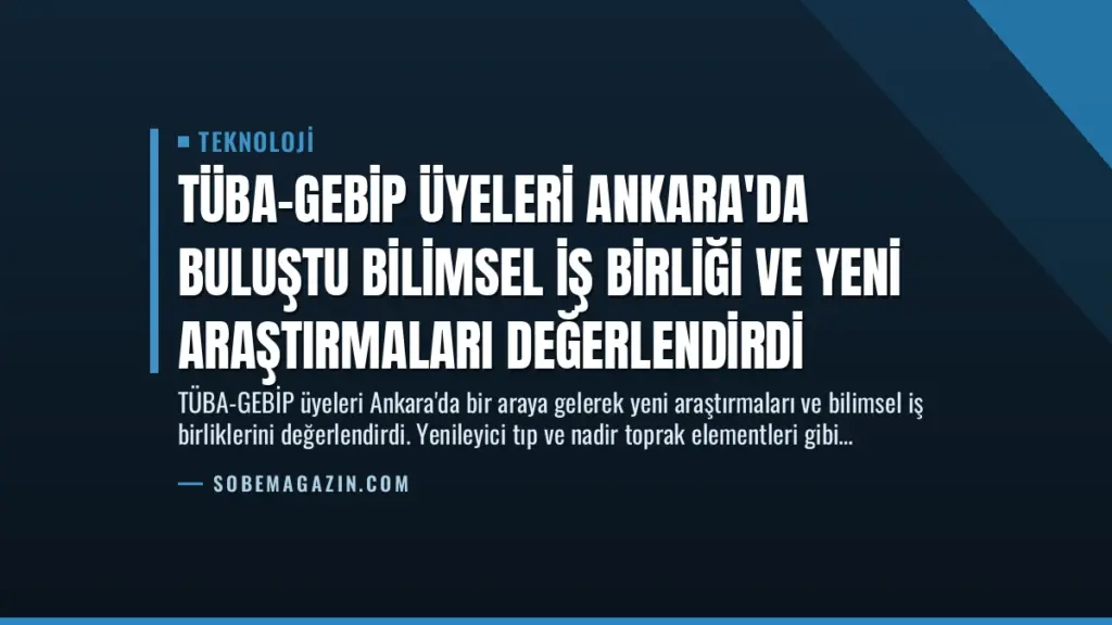 TÜBA-GEBİP Üyeleri Ankara'da Buluştu Bilimsel İş Birliği ve Yeni Araştırmaları Değerlendirdi